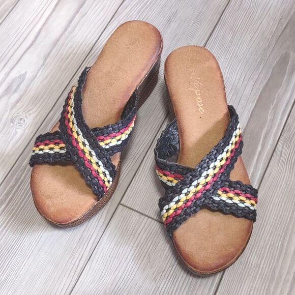 (65-1655) Vepose Wedge Sandals Platform Sz 37 (6.5) - Picture 4 of 9